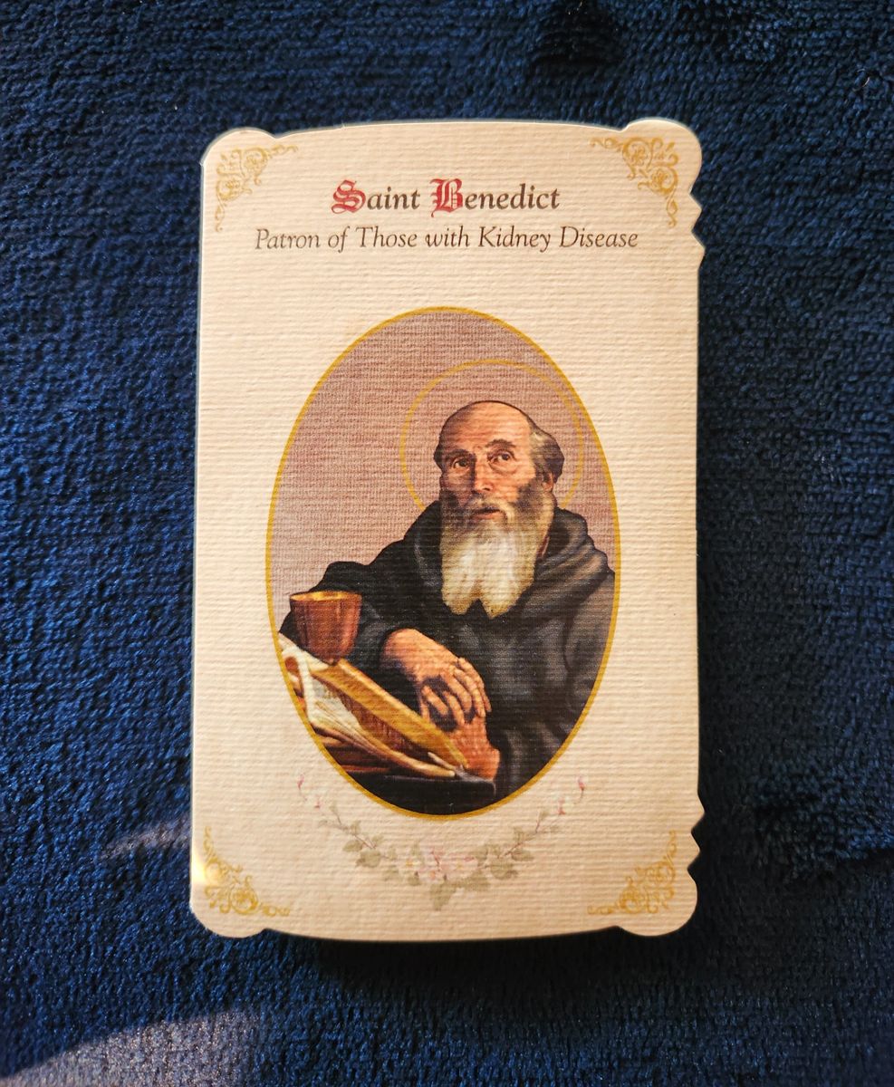 Saint Benedict Healing Prayer Card with Medal (Kidney Disease)